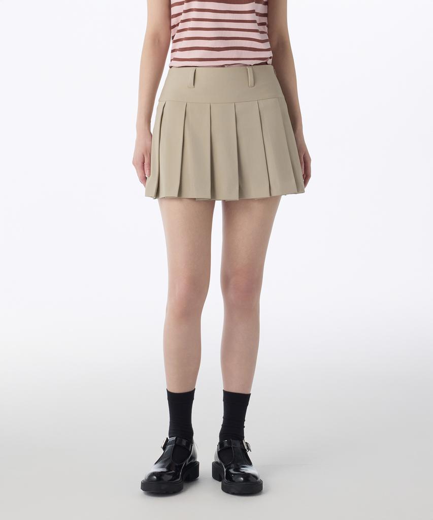 MUSINSA STANDARD WOMAN Women'S Low-Rise Pleated Mini Scotts [Warm Sand]