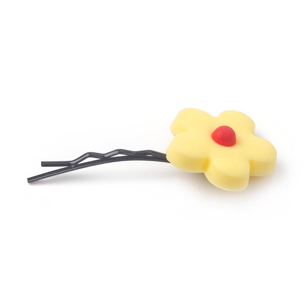 Hyunya Style Candy-Colored Flower Hairpin, Colorful Sweet Flower One-Word Clip Bangs Clip Edge Clip Female
