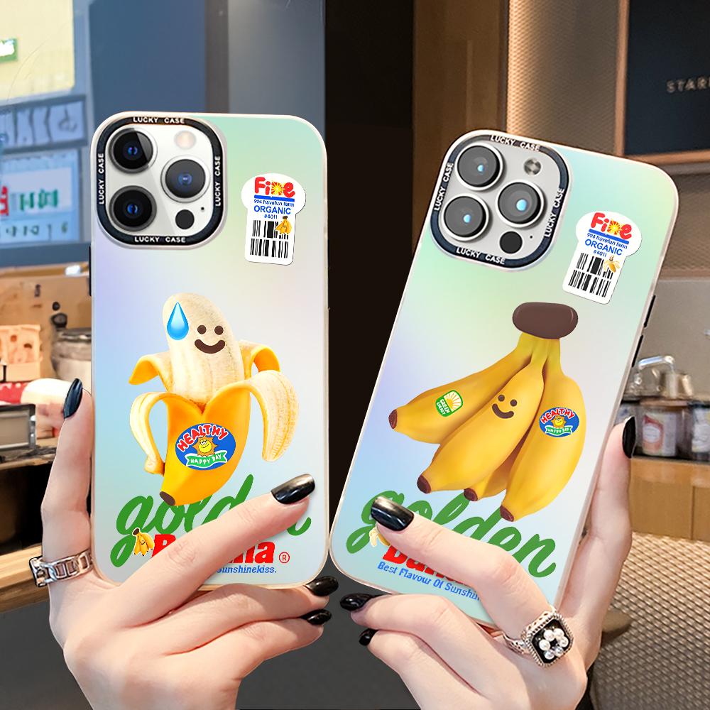 

Забавный милый чехол для телефона «Свежие фрукты и банан» для iPhone 11 13 15 Samsung Galaxy A52 Xiaomi POCO Redmi 12C Note 10 Pro IMD Высококачественные лазерные чехлы
