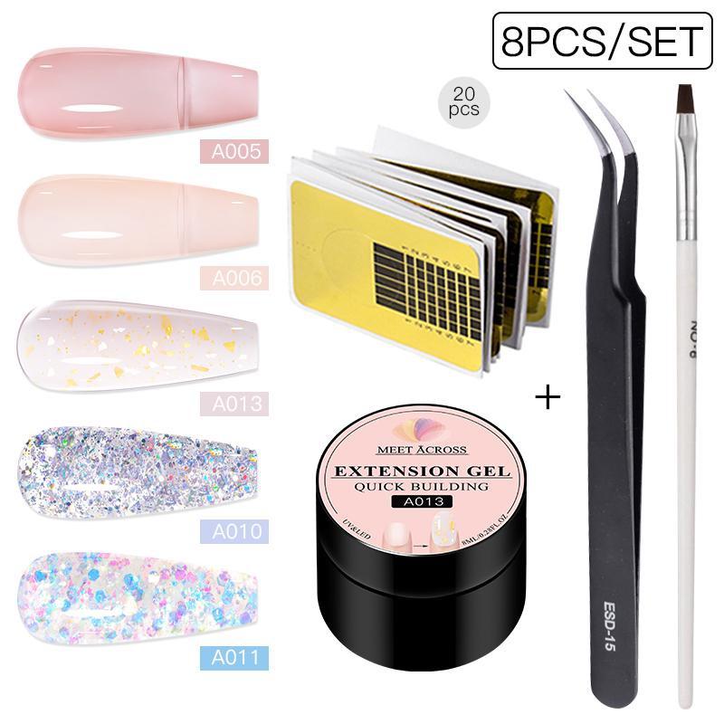 

8 шт. набор гелей для наращивания ногтей в стиле бэби-бумер, УФ-строитель, омбре для ногтей, камуфляж, гель для быстрого наращивания, наборы для наращивания ногтей, маникюр 8pcs/set-7