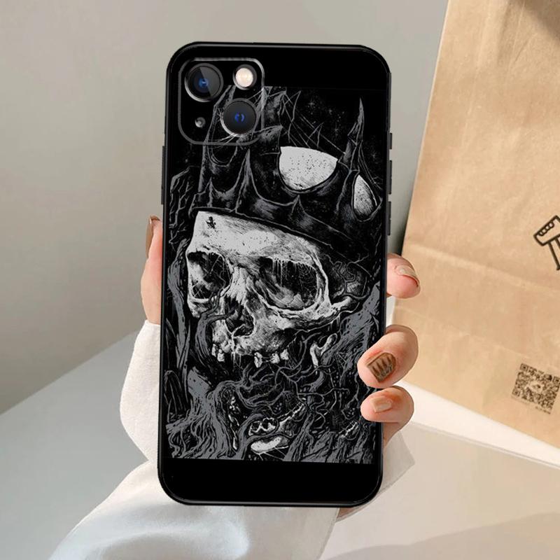 Gothic Fashion Skull Phone Case For iPhone 17 Air 16 14 13 12 11 15 Pro Max 13 12 mini 15 16 Plus 16e Cover Coque