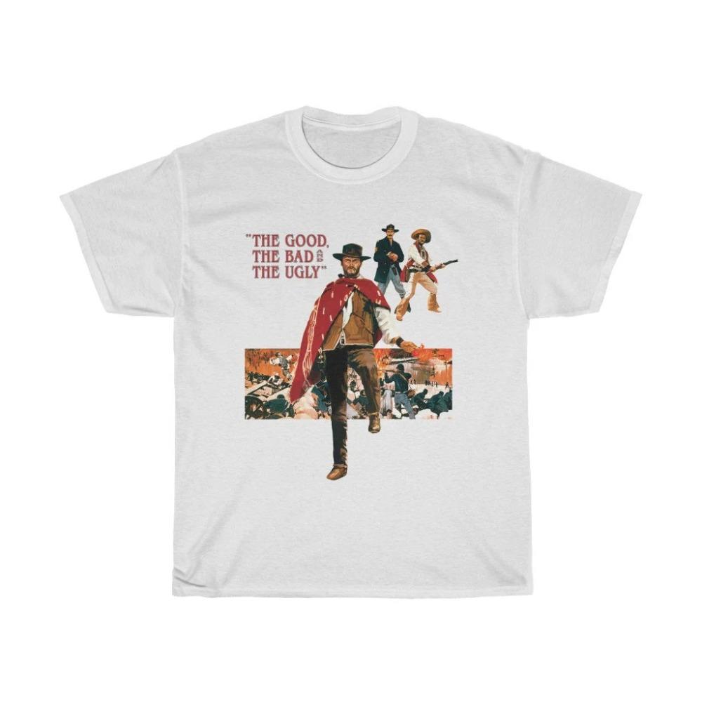 

The Good The Bad and The Ugly Classic Action Movie Men s White T-Shirt Clothing Graphic Short Sleeve Shirt Men Women All-Season S разноцветный