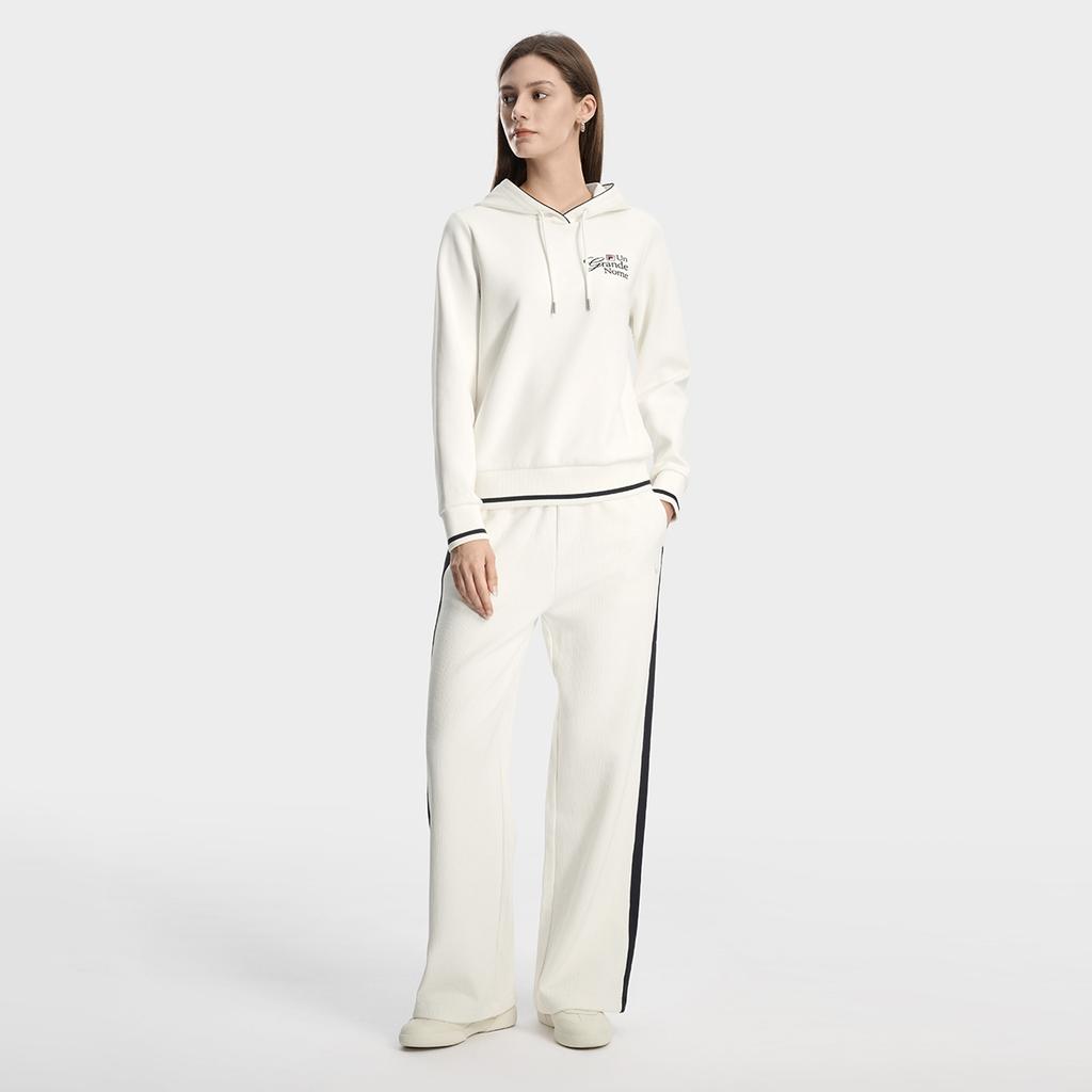 FILA Heritage Fashion Simple Retro Classic Daily Versatile Comfortable Knitted Casual Pants Women bottoms Cloud-Mushroom-White F11W618602FWT