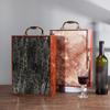 Scatola Doppia per Vino Rosso con Motivo Marmo di Lusso Scatola in Legno Retrò Organizzatore per Vino Conservazione Champagne Scatola Regalo Confezione Bottiglia Con Manico