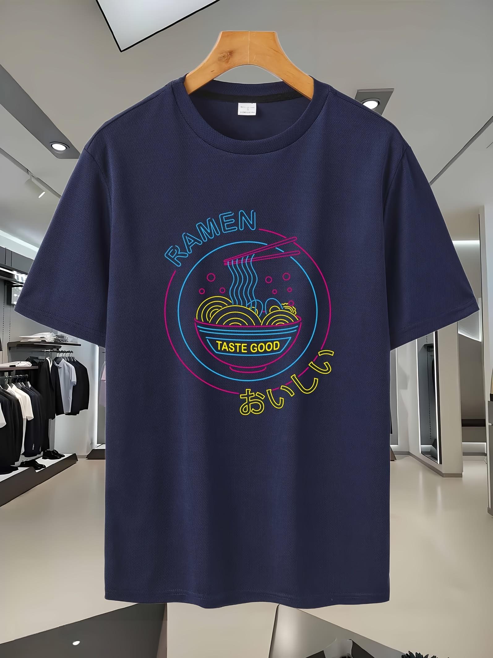 Casual  Ramen Taste Good  Graphic T-shirt - Black S