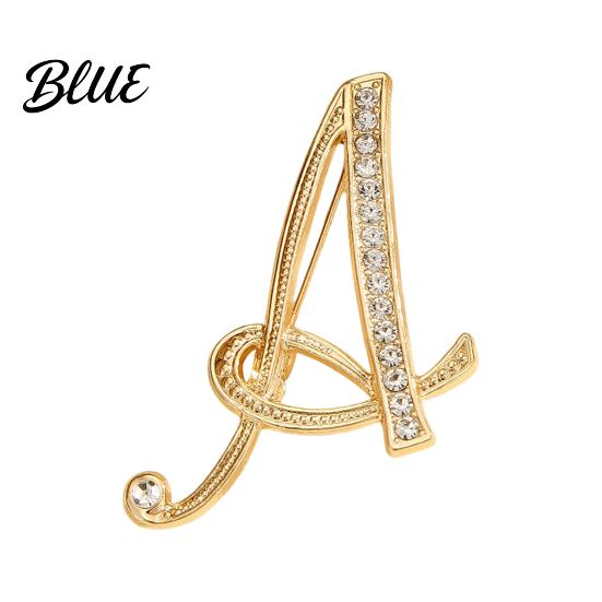 Strong Buckle Brooch English Letter with Sparkling Rhinestones Lightweight Thin