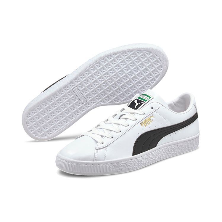 PUMA Basket Classic 21 Unisex White Black Low Top Sneakers 374923-02