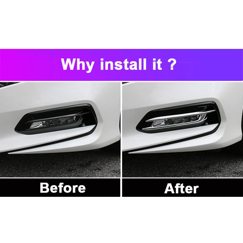For Honda Accord X 10th 2018    ABS Carbon fiber Front Fog Light Lamp Cover Trim Bumper Reflector Accessories