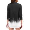 Women's Fashion Casual Lapel 3/4 Sleeve Print Shirt Women's V-Neck Tops