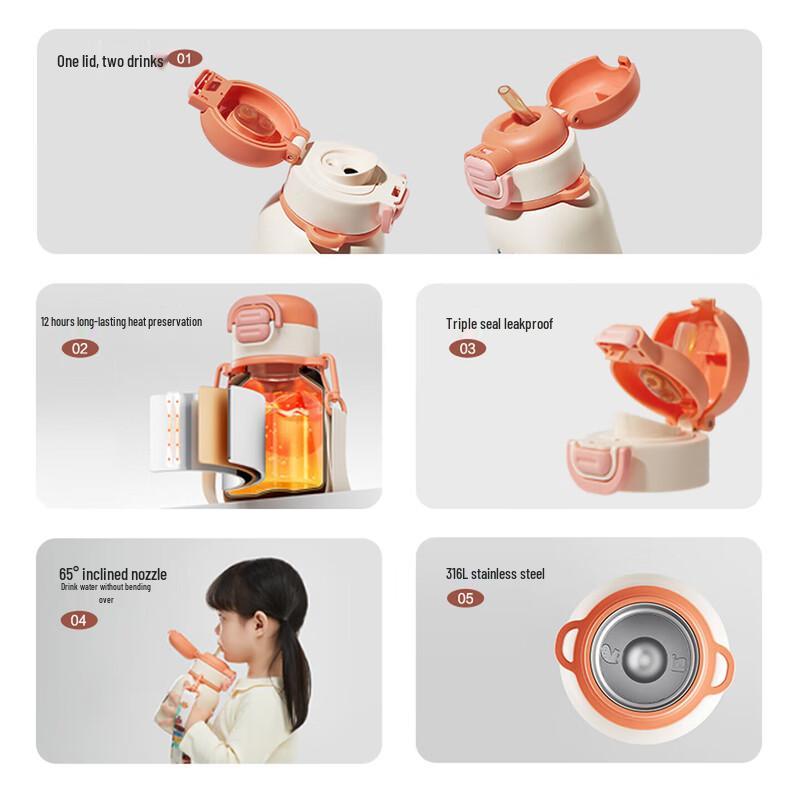 SUPOR Children's Insulated Straw Bottle