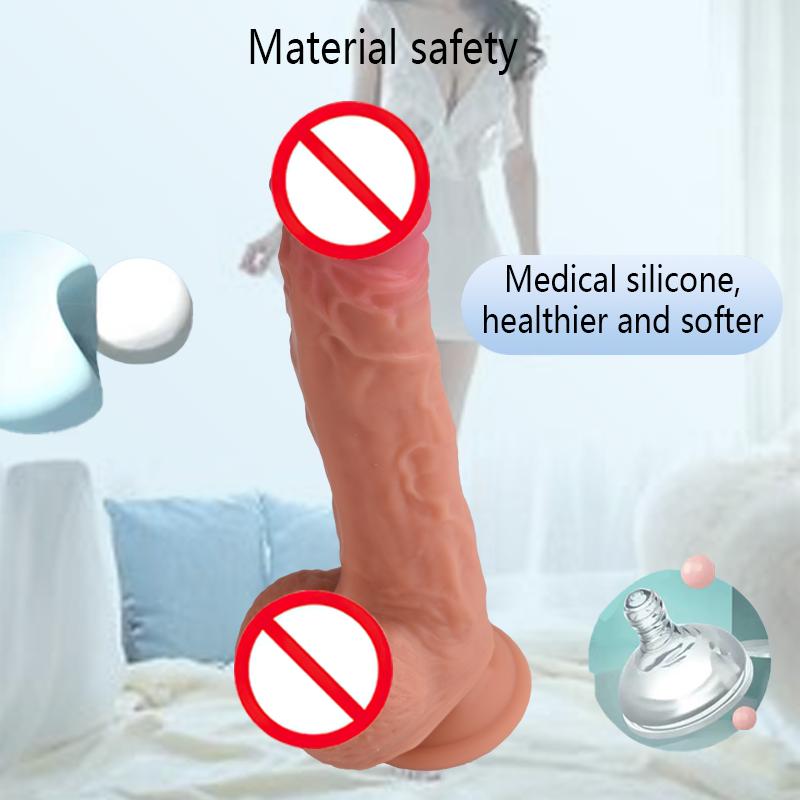 Realistic Dildo Vibrator Remote Control Telescopic Shaking Heated Penis With Suction Vagina Anal Plug Masturbator For Women