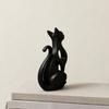 3D Printed Hollow Cat Figurine Modern Abstract Sitting Kitten Statue Artistic Animal Sculpture