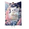 Cute Cat Flannel Digital Print Blanket Sofa Blanket Office Nap Blanket