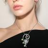 Seraphinite Peridot Gemstone Mother's Day Silver Jewelry Pendant  2.25"