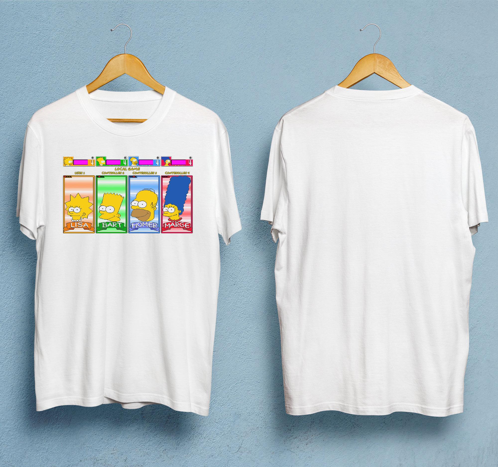 Character Select Simpsons Retro TShirt Summer Mens and Womens Loose and Breathable Tshirt Top S