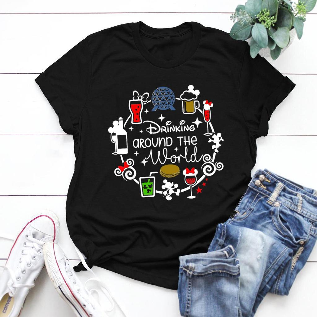 Drinking Around The World Shirt Snacking Around The World Tees Epcot Cool Fun Vacation T-Shirt Graphic T Shirts