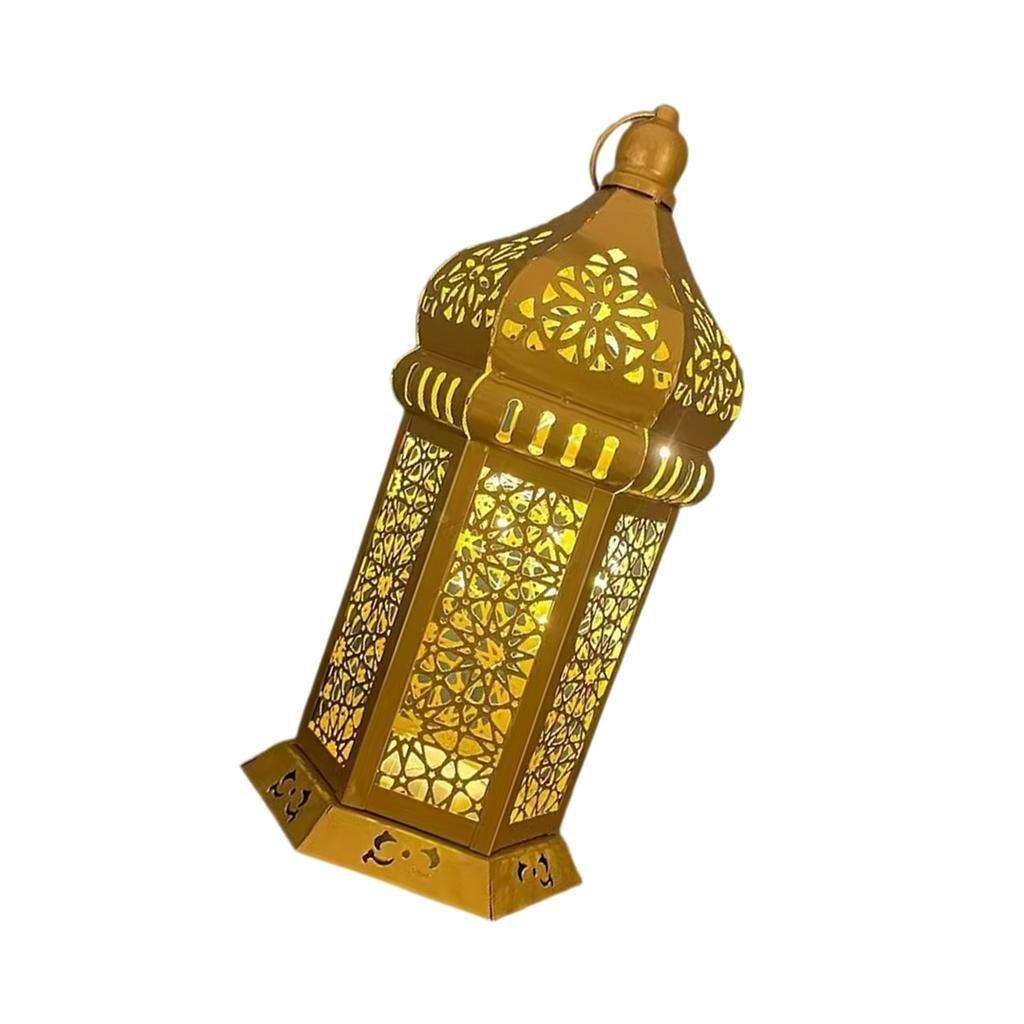 Floor Standing Candle Holder Handmade Iron Moroccan Type Wind Lantern for Ramadan Home Decoration and Celebrations