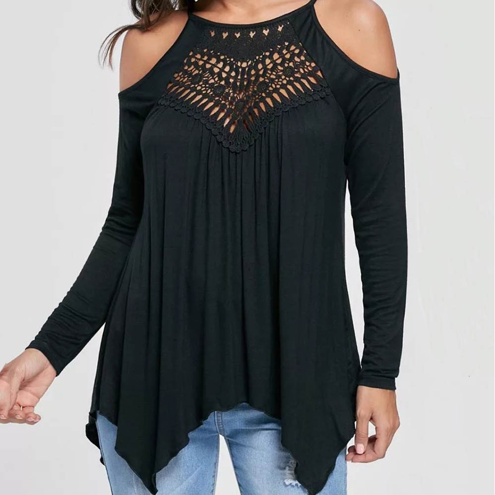 Women's Black Gothic Lace Cropped T-Shirt - Short Sleeve Halter Crop Top, Emo Alt Fashion