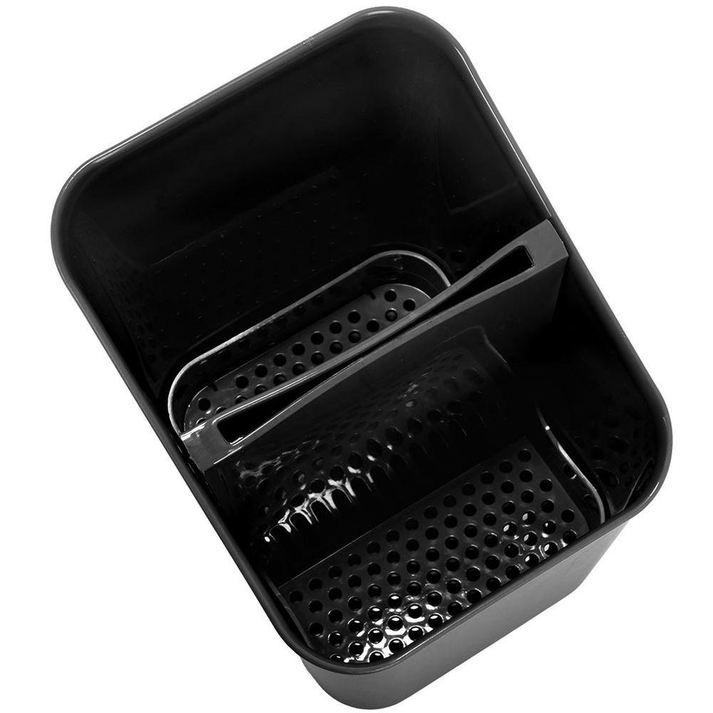 Container Drainer for Cutlery Knives Kitchen Utensils Basket Stand Black