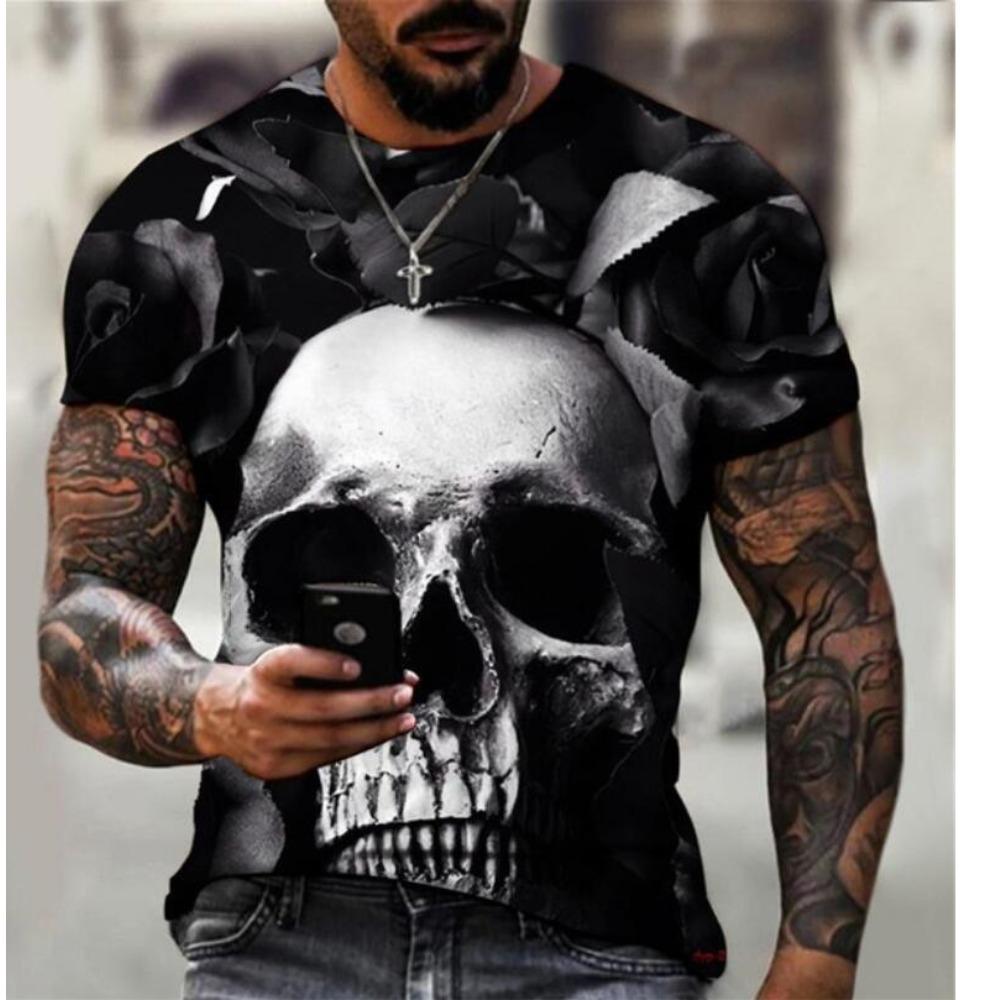 T-shirt z cyfrowym drukiem 3D dla nastolatków i mężczyzn, z krótkim rękawem, wszechstronny, oddychający