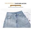 Autumn Women's Wide-Leg Jeans - Wrinkled Cat Whisker Design with Draped Look