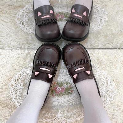 College Style Cute Little Leather Shoes Japanese Platform JK Uniform Shoes Summer Non-slip One-pedal Shallow Mouth Lolita Shoes Women