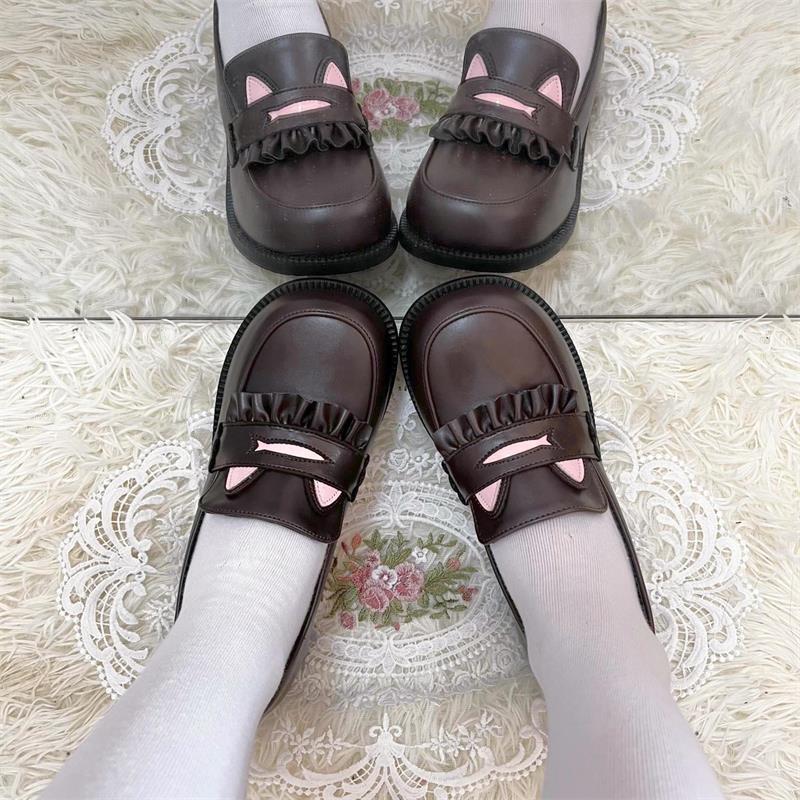College style cute little leather shoes Japanese platform JK uniform shoes summer non-slip one-pedal shallow mouth Lolita shoes women