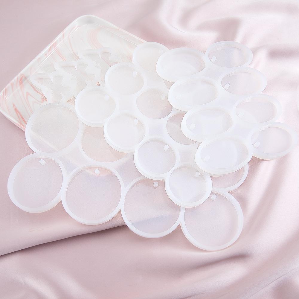 1PC Round Oval Geometric Silicone Mould DIY Epoxy Resin Mold for Jewelry Making Pendant Earrings Key Chain Accessories