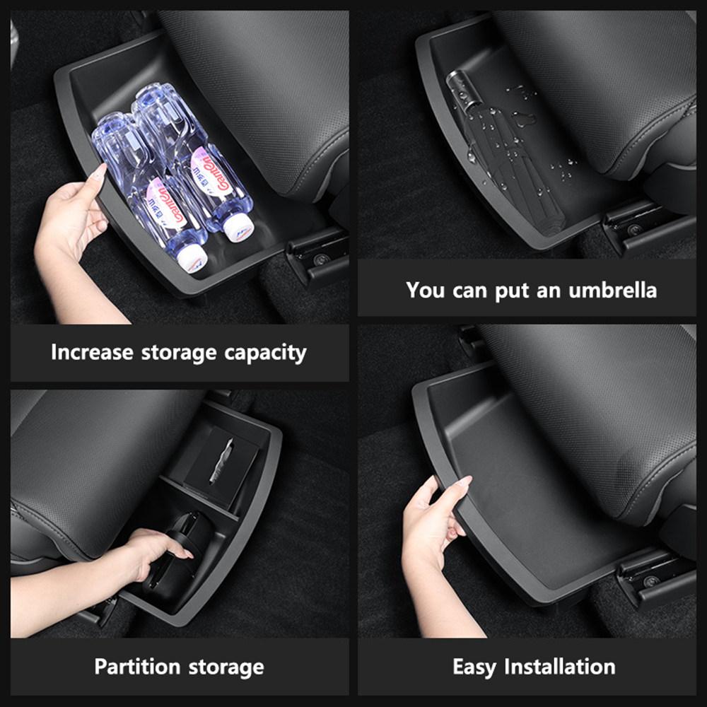 For Tesla Model Y L 6 Seater 2026 Front Seat Under Storage Box Suitable Driver Co-pilot Underseat Organizer Case Tray Bin Set