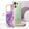 For Xiaomi Redmi Note 13 4G TPU Case with IMD Marble Pattern Electroplated Back Cover