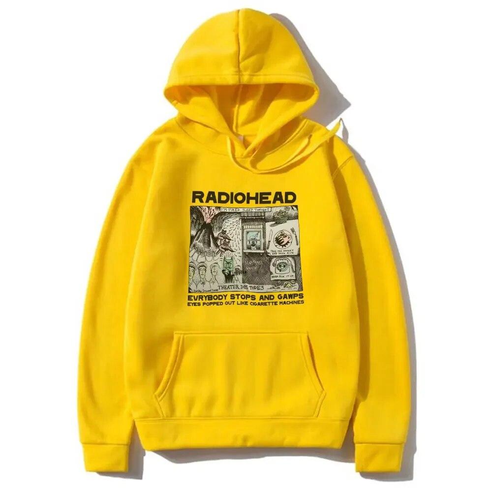 Moletom com capuz unissex Radiohead para crianças Hip Hop Radiohead Hoodies unissex para mulheres Harajuku Menino Menina Pulôver Moletom feminino Rapper Sweats Kids