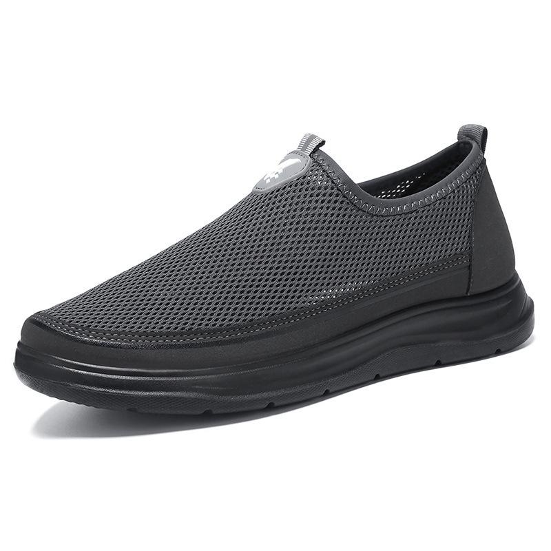 Shoes Men's Mesh Hollow Breathable Non-smelly Feet Dad Shoes Polyurethane Lightweight Soft Sole One Pedal Dad Shoes