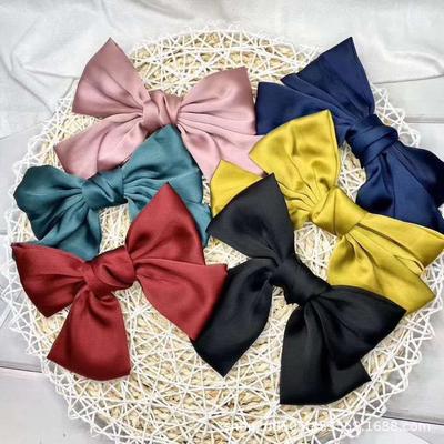 Neue Schleife Band Haarspange Damen Mode Einfache Schleife Satin Haarnadel Gummiband Mädchen Pferdeschwanzspange Haarschmuck