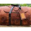 Buffalo Leather Duffle Bag–Handmade Choco Brown Weekender, Gym & Cabin Holdall–Full Grain Overnight Travel Bag-Gift for Men