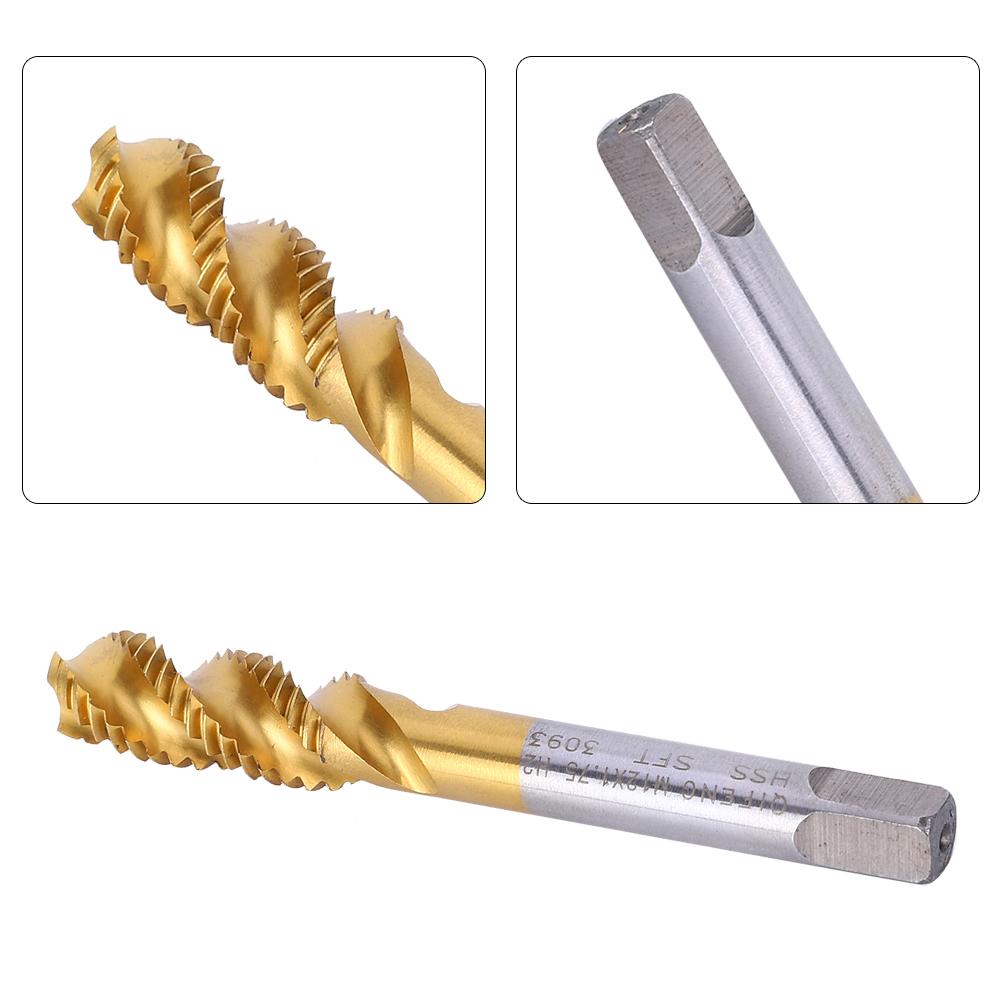 M12x1,75 mm Spiralspårad gängtapp Snabbstål Praktiskt skruvgängverktyg