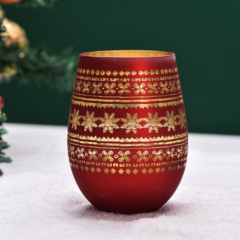 Elk Snowflake Goblet Christmas Red Wine Glass Cups Egg Cups Electroplating Engraving Champagne Glass Christmas Party Bar Glass