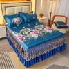Ice Silk Bed Skirt 3-Piece Set: Machine Washable, Soft, Double Bed, Summer