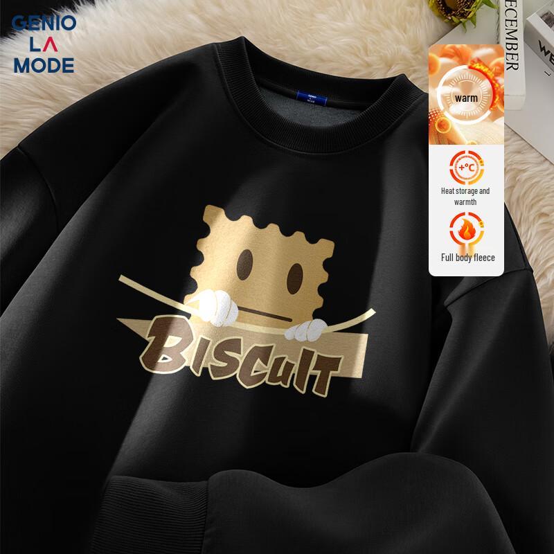 GENIOLAMODE Men's Winter Fleece-Lined Graphic Sweatshirt