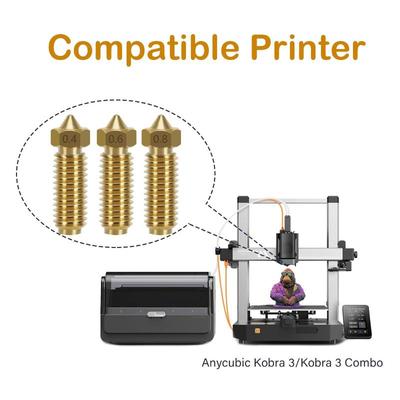 1Pc Anycubic Kobra 3 Nozzle Print Head Brass Hardened Steel 3D Printer Nozzles 0.4mm 0.8mm 1mm 3D Printed Accessories