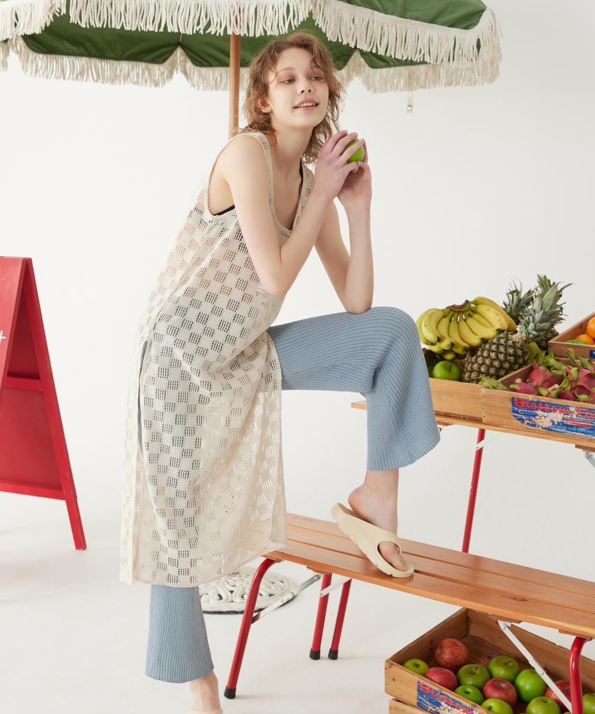 Kkuape [S/S Ver.] Netting Knit Onepiece_Beige
