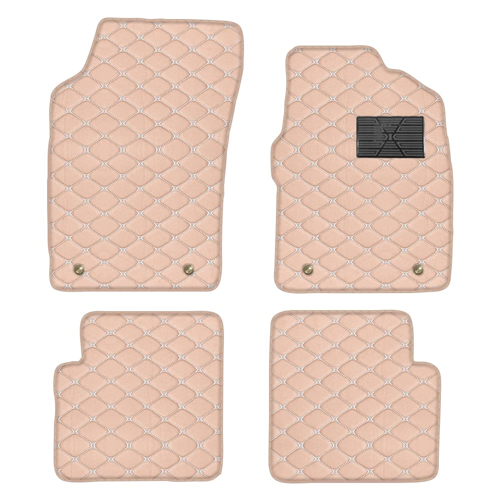 

MaiKZ Floor Mat, Suitable for Fiat 500 2008-2022 Custom Mat, PU Leather Floor Mat, бежевый