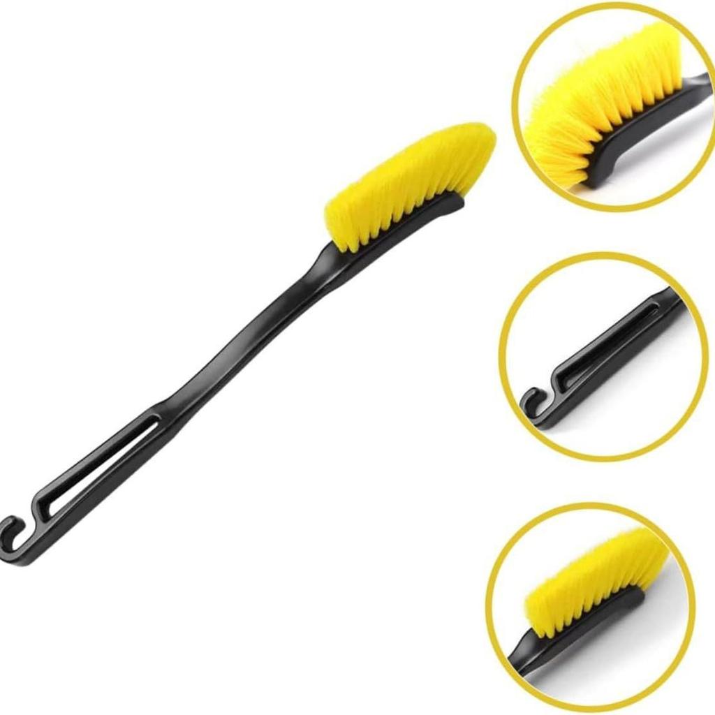 Multi-Purpose Car Wheel & Tire Brush with Soft and Hard Bristles