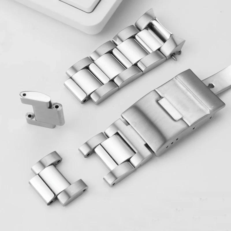 Stainless Steel Watch Band 21mm for Longines HydroConquest Conquest L3.781 782 642 Silver Solid Watch Straps