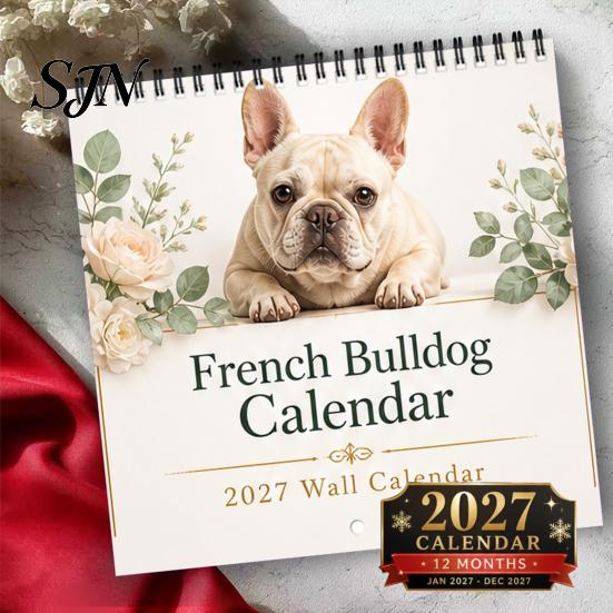 2027 Wall Calendar French Bulldogs Calendar, Jan.2027 - Dec.2027 12 Monthly Planner, Cute Thick Paper Planner Dogs Hanging for Home Office, Gifts Dog