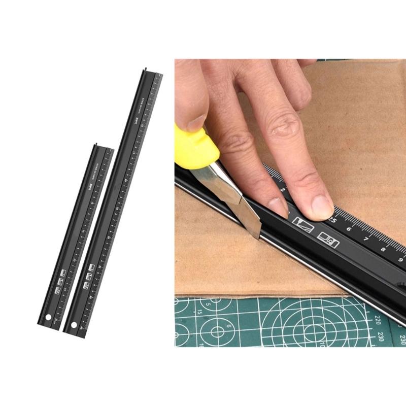 Aluminum Measuring Straightedge Precisions Crafted Aluminum Straight Rule Multifunctionl Aluminum Measuring Tool Clear Scale