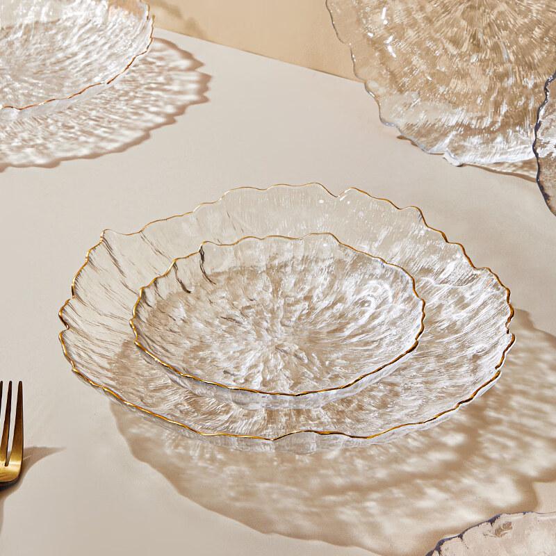 Элегантная стеклянная тарелка для фруктов и закусок