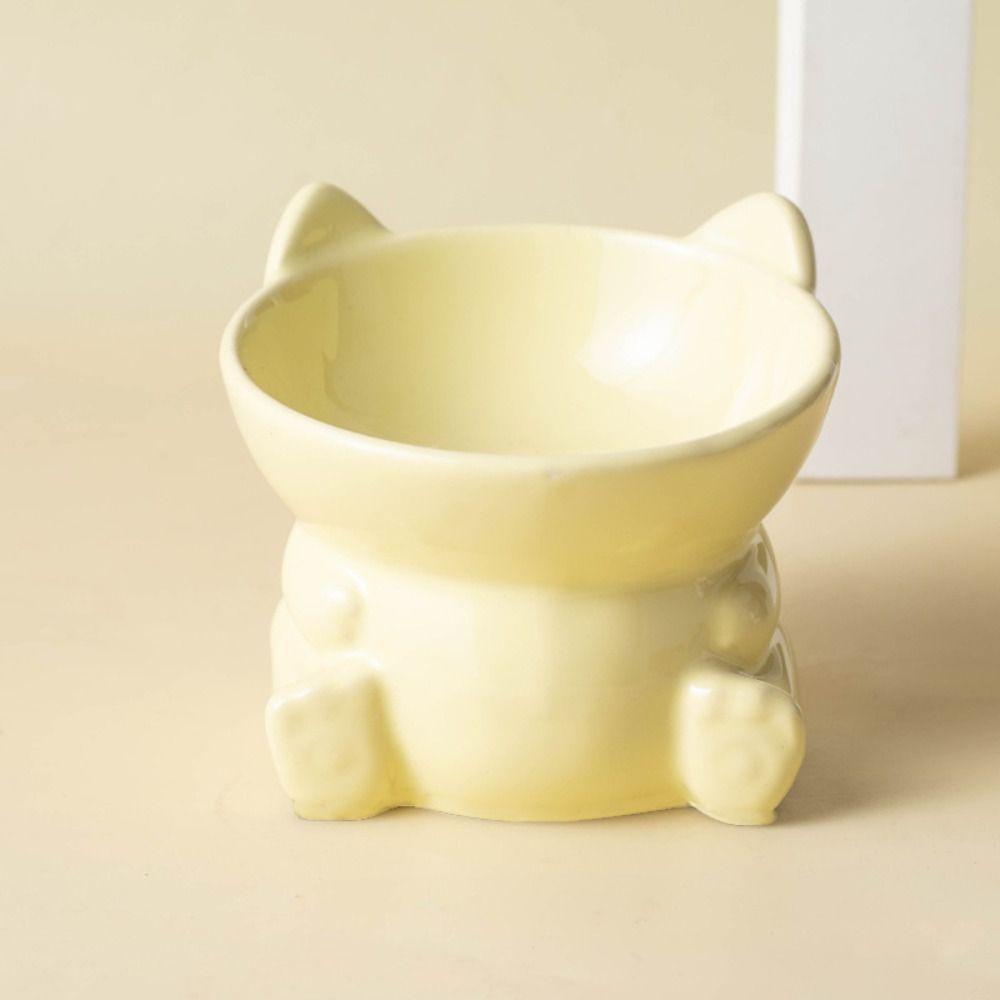 Creative Pet High Foot Bowl Ceramic Pet Drinking Feeder Dog Food Feeding Basin  Neck Protection