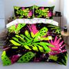 Colorful Tropical Pattern Three-Piece Set  Kid'S And Adults' Bedroom Decor, Exquisite Three-Piece Bedding Set Gift