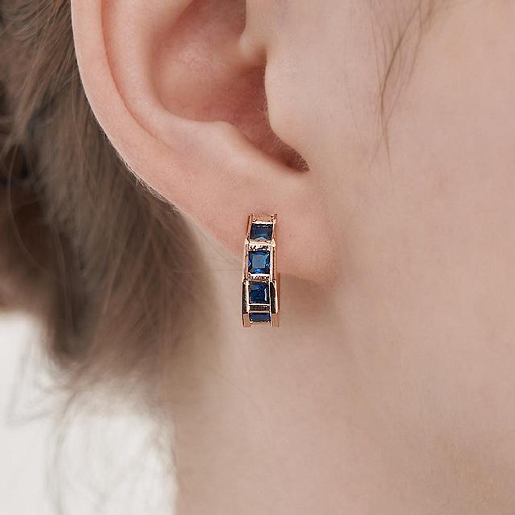 [ELLE Jewelry] 14K GF Blooming Square One-Touch Ring Earrings ELGPEE546