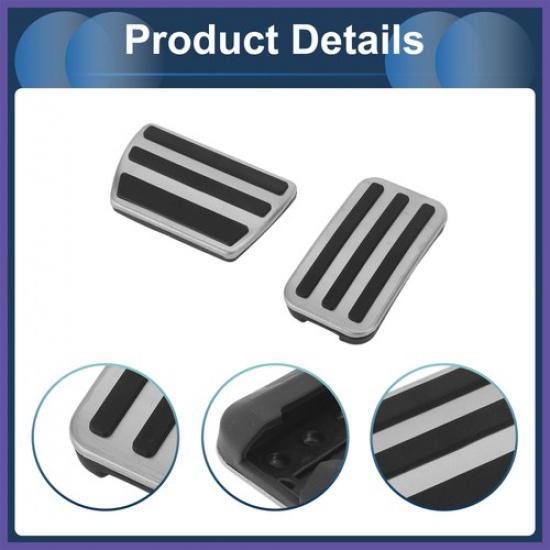 2 Pcs Foot Accelerator Pedal Covers for Honda CRV 17-22 Silver Tone